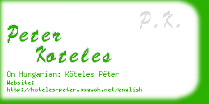 peter koteles business card